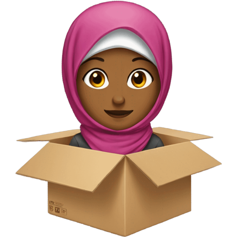 Hijab girl inside of a box emoji