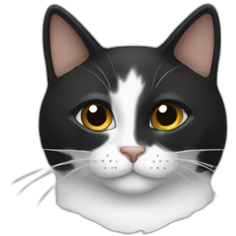 Gato negro y blanco  emoji