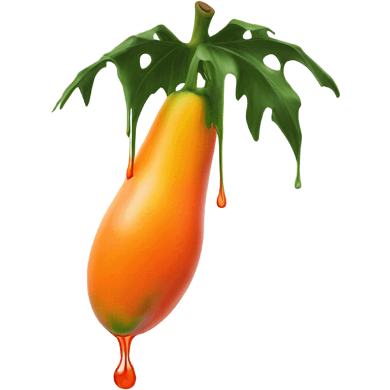 Clear paint dropping down papaya emoji