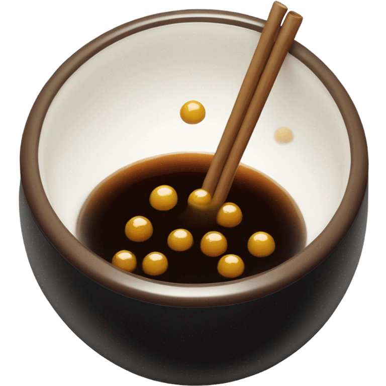 black sugar boba in a small bowl emoji