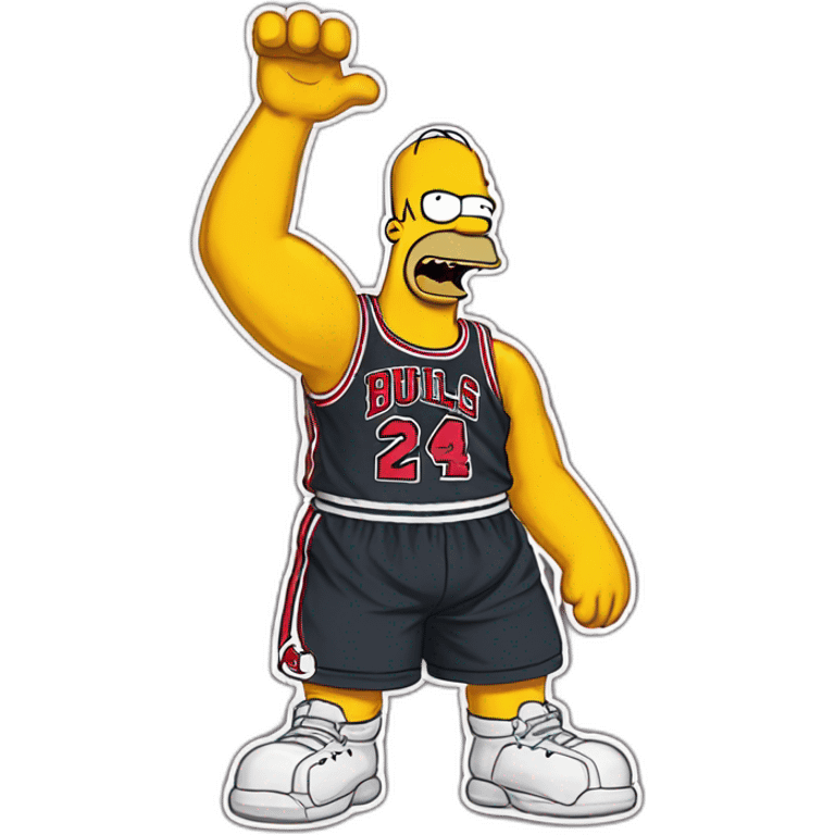 homer simpson wearing a chikago bulls jersey emoji