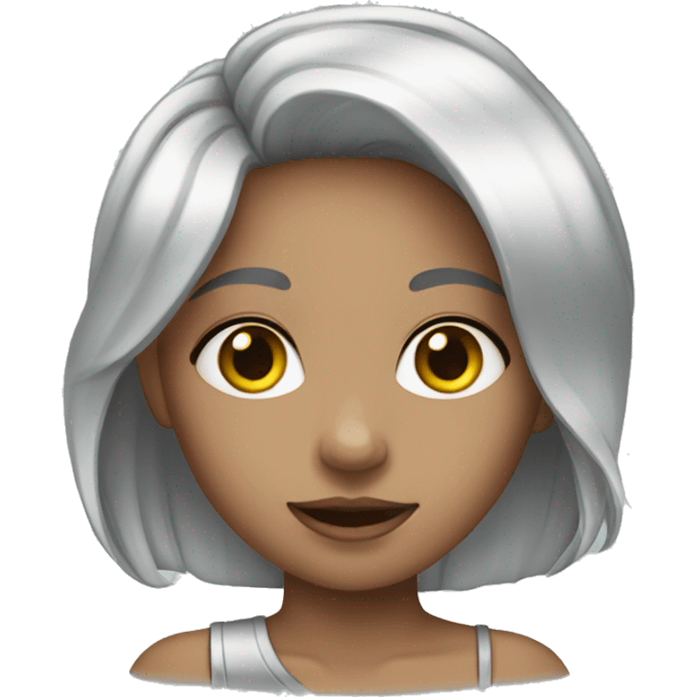 pretty silver girl emoji