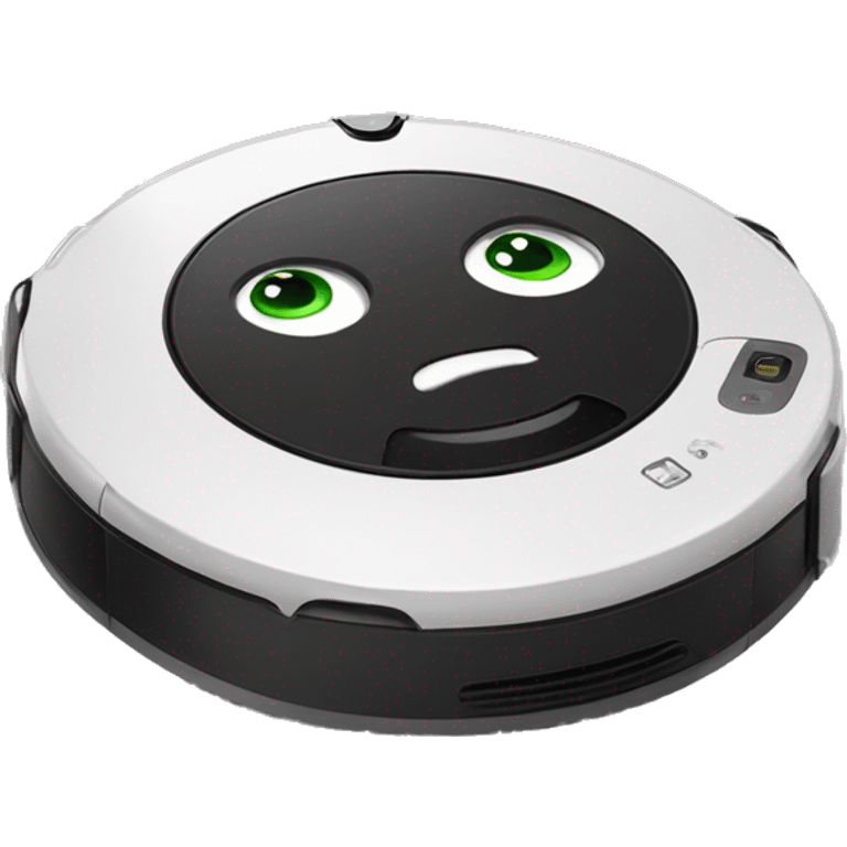 Roomba with sad eyes emoji