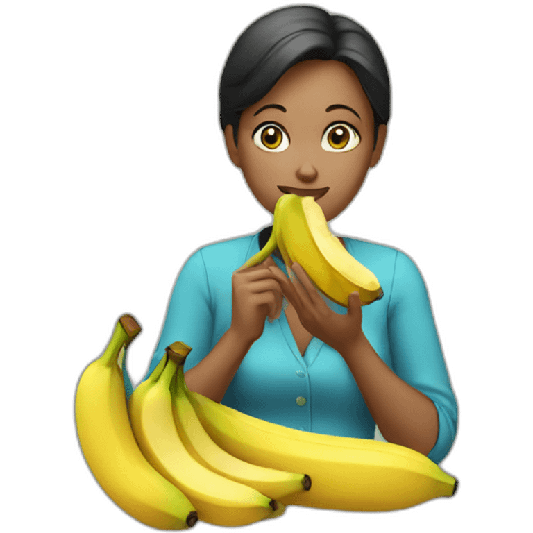 woman eating banana emoji