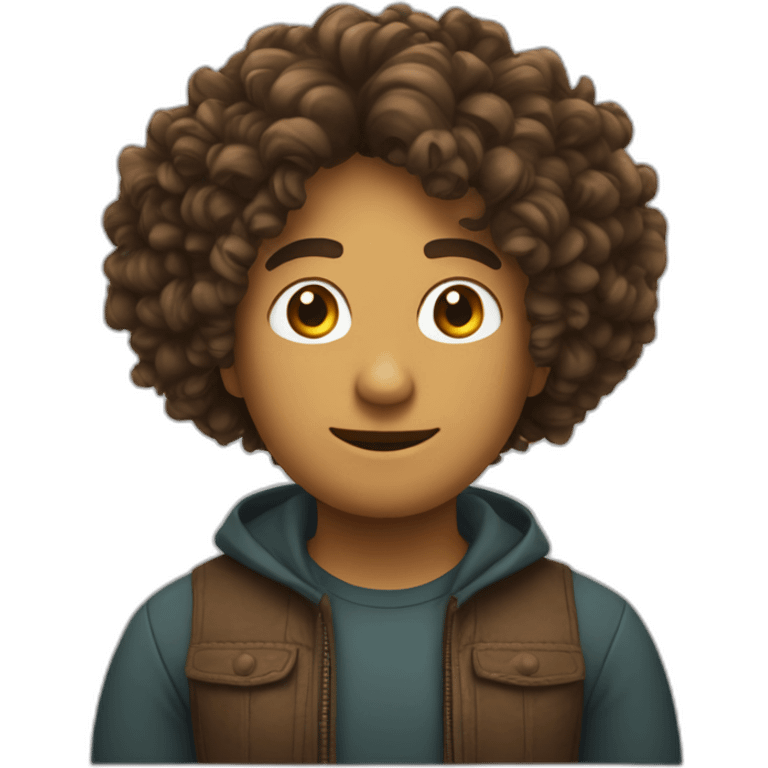 Mec aux cheveux bouclés  emoji