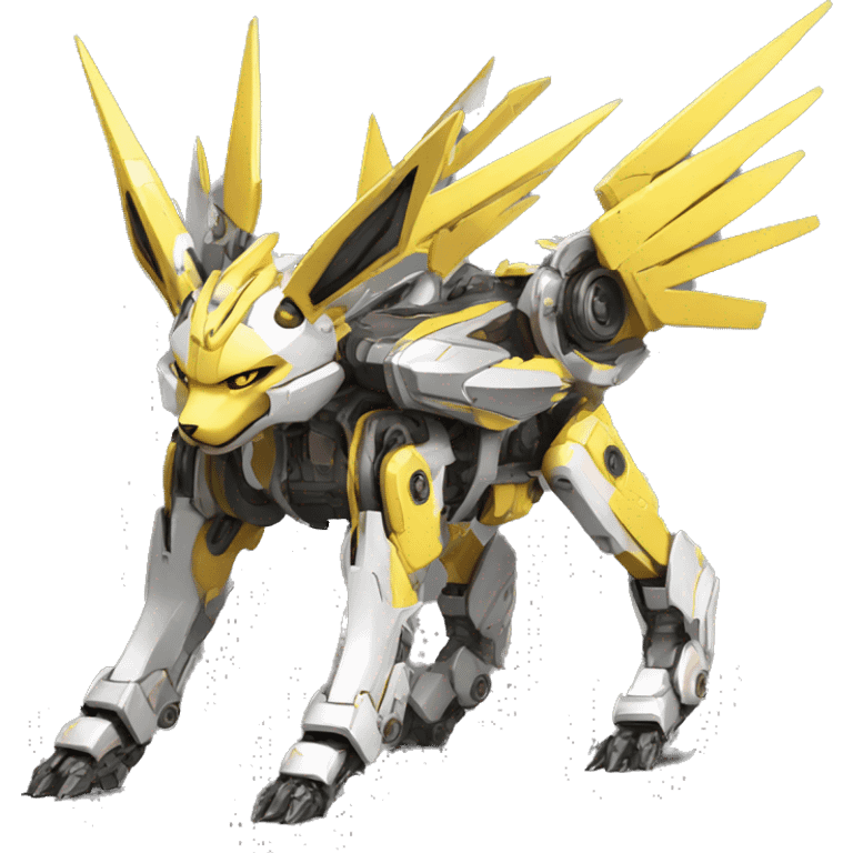 Futuristic mechanical Jolteon-mecha full body emoji