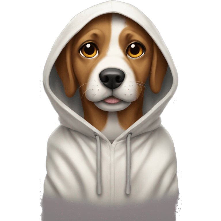 dog wearing hodie emoji