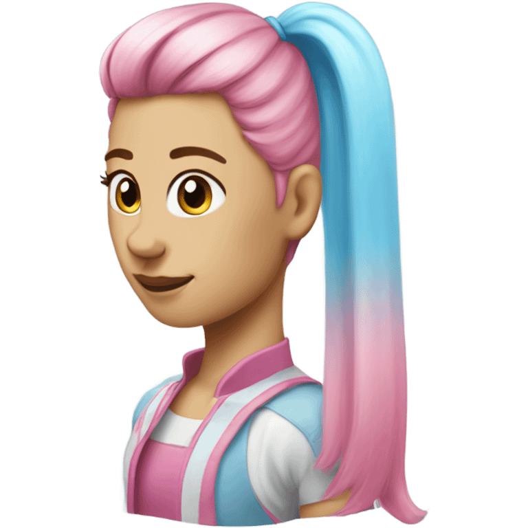 Pink and light blue ponytail  emoji