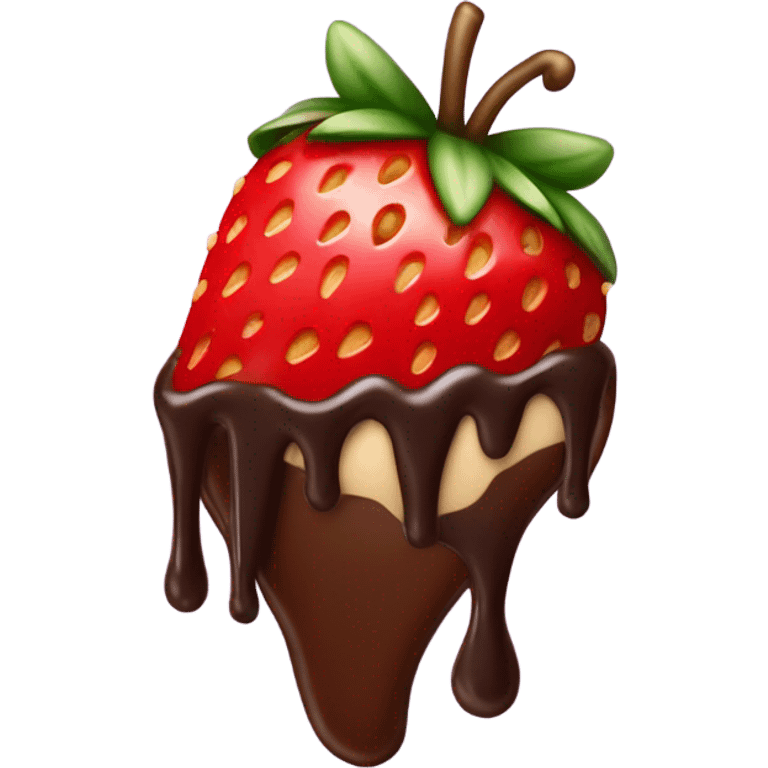 strawberry with chocolate emoji