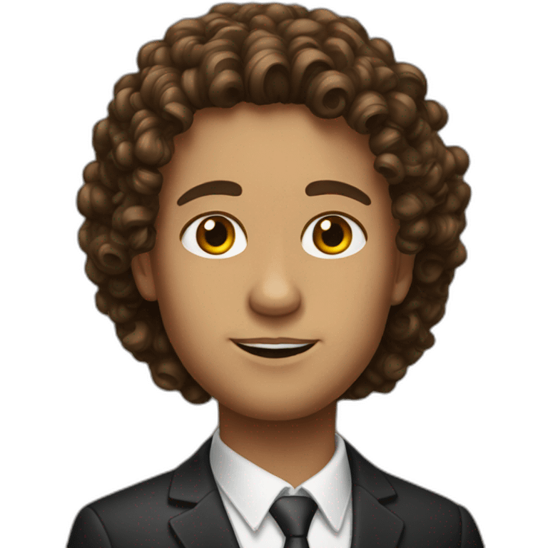 lawyer with curly brown hair emoji