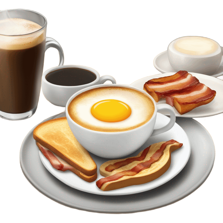 Steaming cup of coffee with breakfast emoji