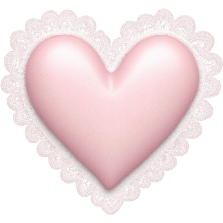 pastel pink heart with a lace white border emoji