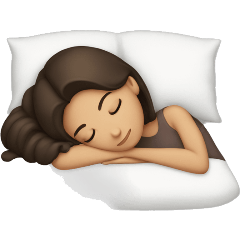 Brunette girl sleeping emoji