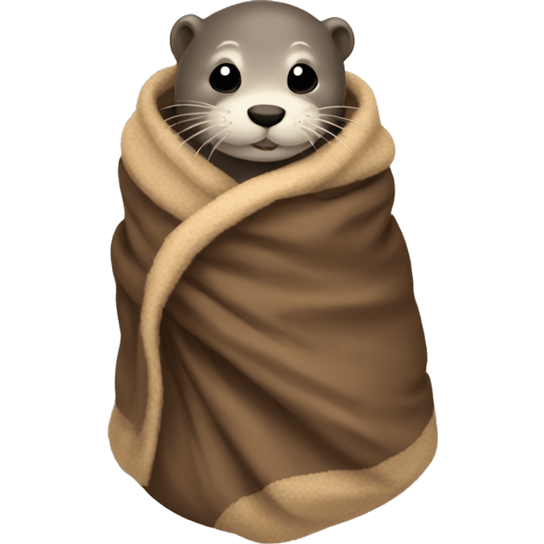 otter cozy in blanket emoji