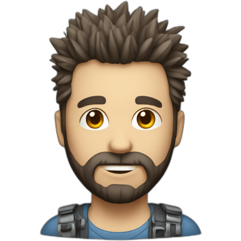 super electrical engineer with beard and spiky hair emoji