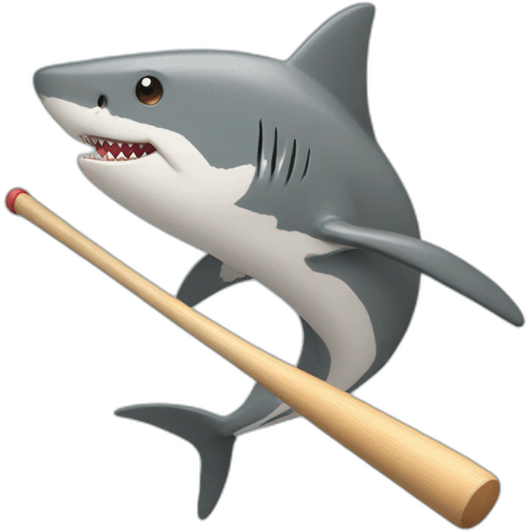 shark holding a baseball bat emoji