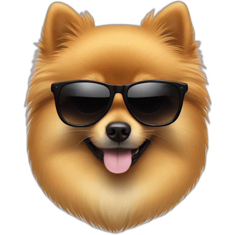 pomeranian with black sunglasses emoji