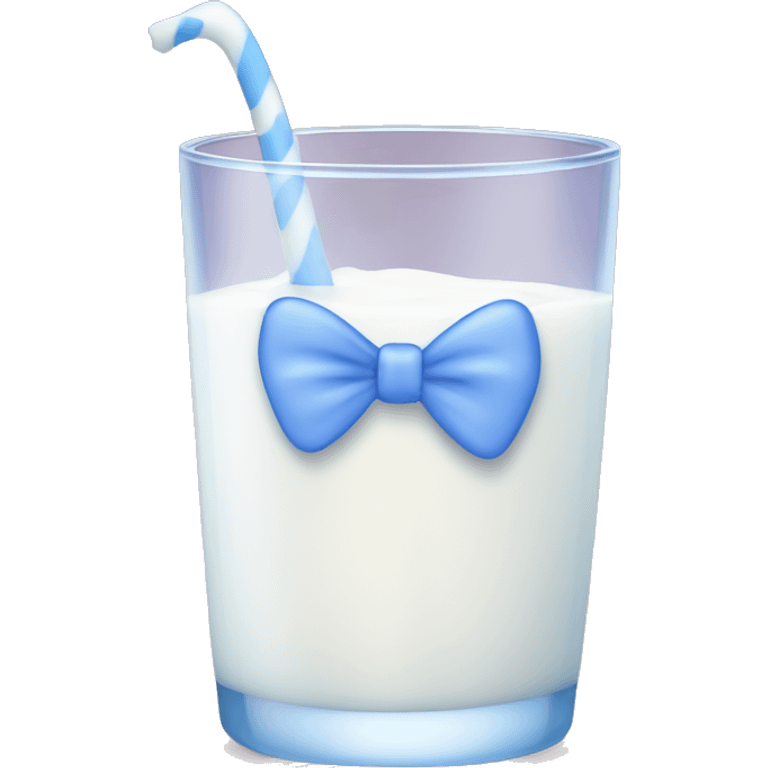 Glass of milk with a Periwinkle bow emoji