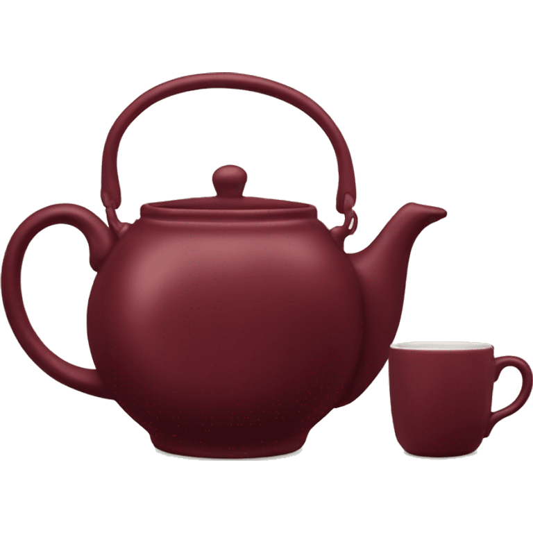 burgundy teapot and mugs emoji