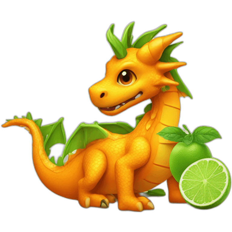 orange dragon with mojito emoji