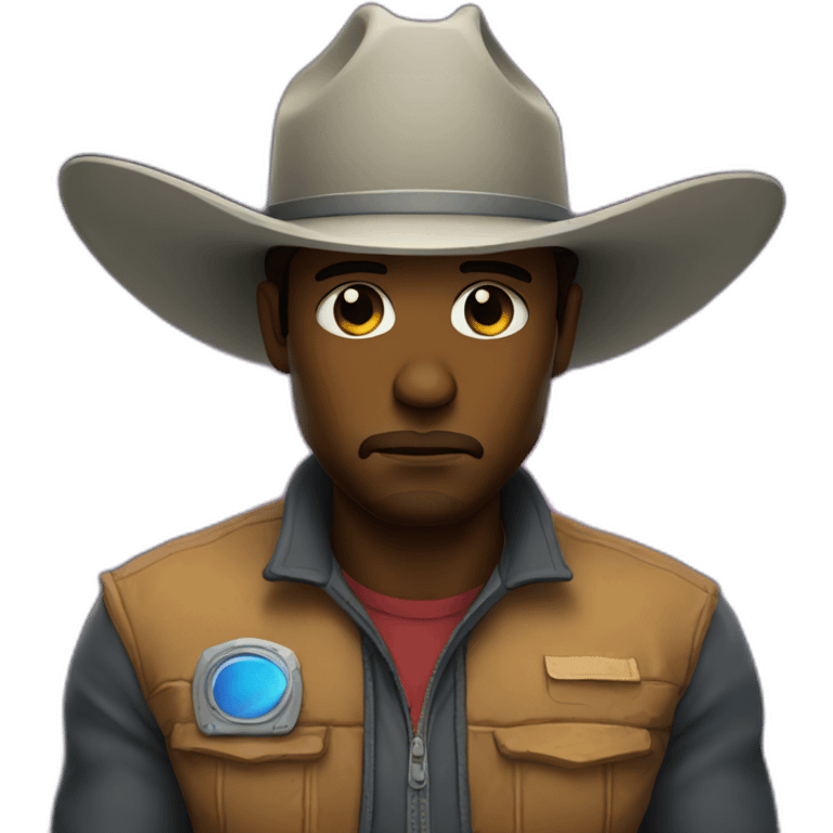 Sad cowboy in space emoji