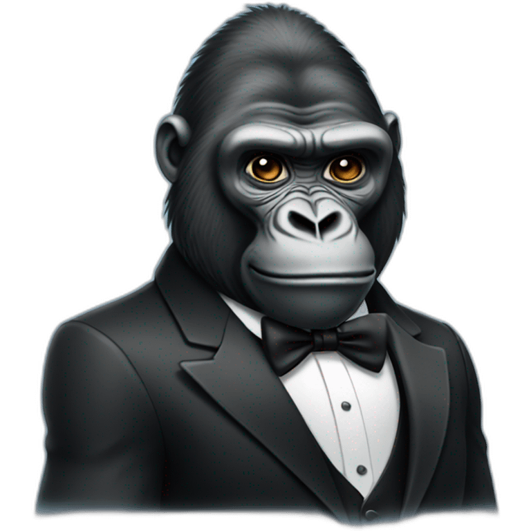 Gorilla wearing a tuxedo emoji