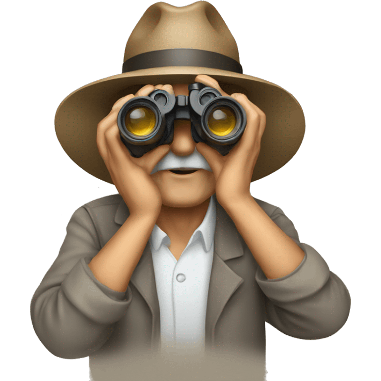 hombre viejo con binocular emoji