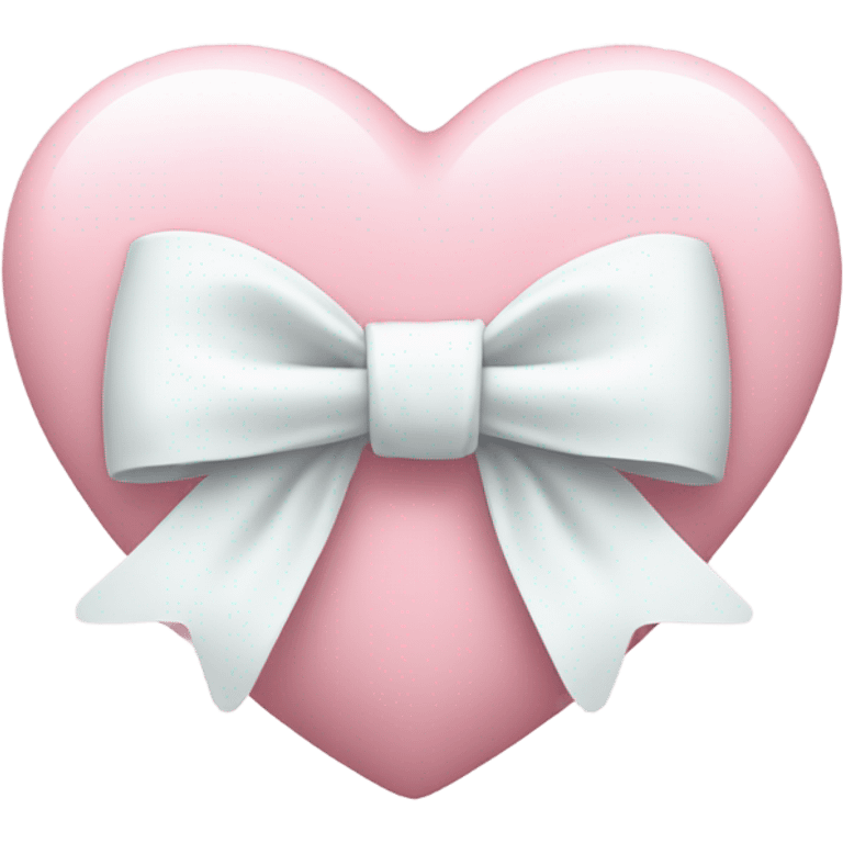 Pastel pink heart with white bow emoji