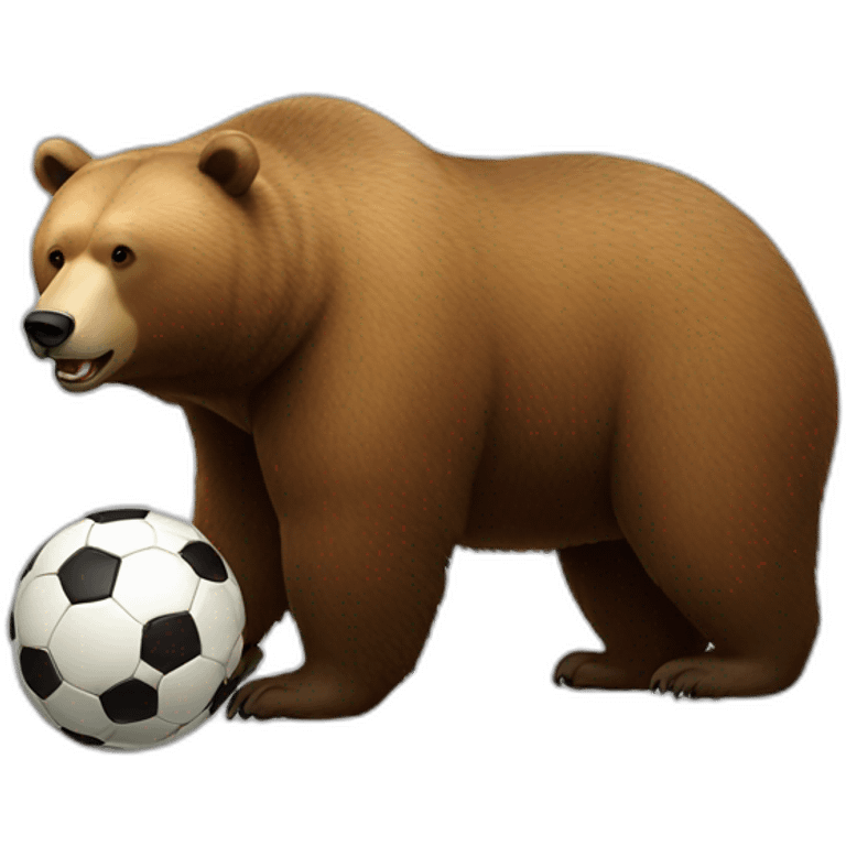 animal big fat bear soccer player emoji