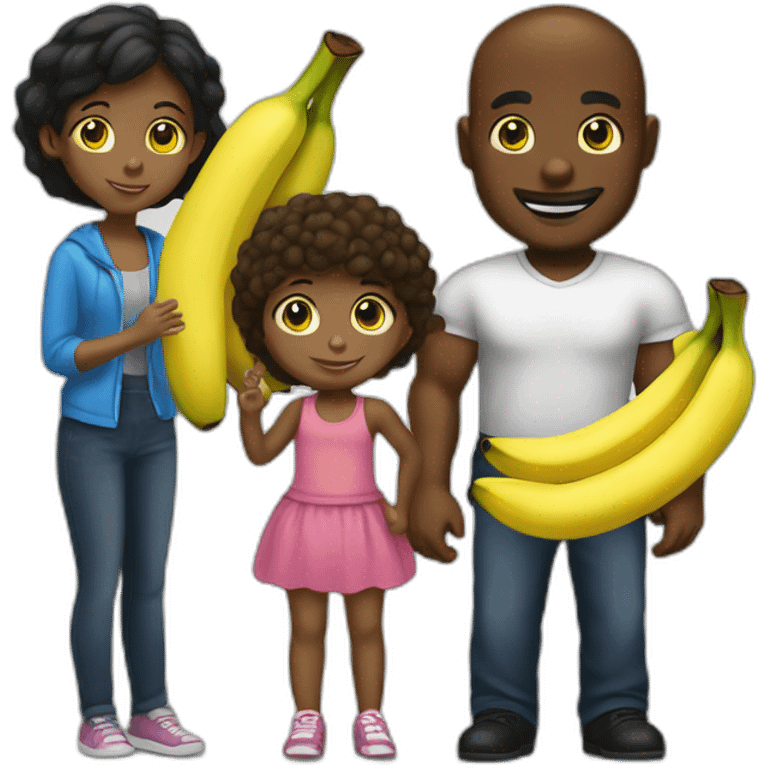 black man showing is banana to a litle girl emoji