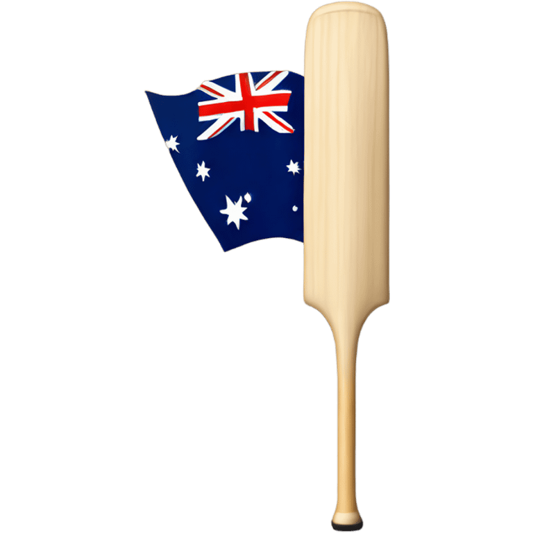 Cricket bat with Australian flag on it  emoji