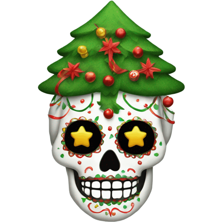 Sugar skull Christmas tree  emoji