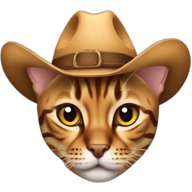 bengal cat with a cowboy hat emoji