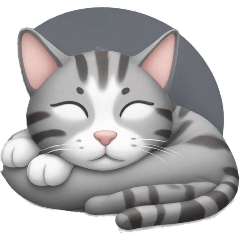 cat sleeping gray tabby emoji