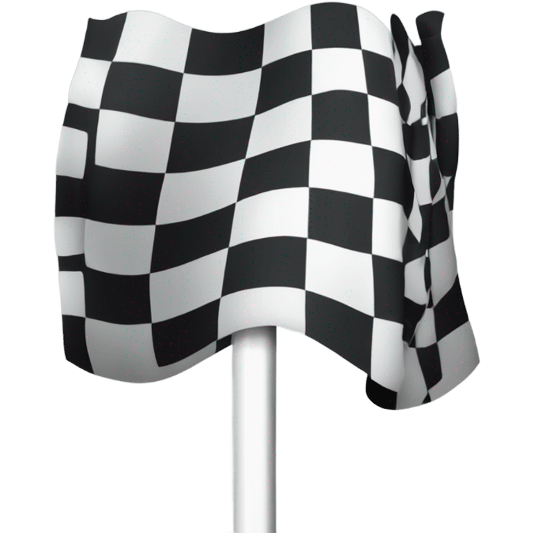 Checkered flag on a pole. Extend flag so it's longer, shorten and the flag height takes more of the pole. emoji