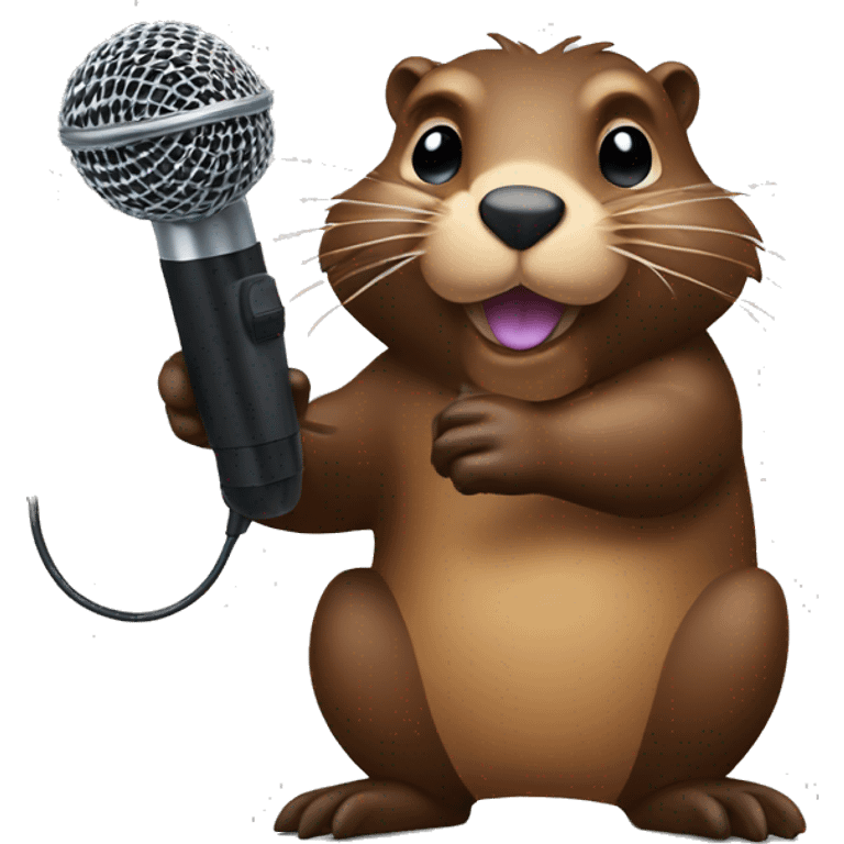 beaver with microphone emoji