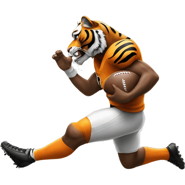 a tiger kicking a football emoji