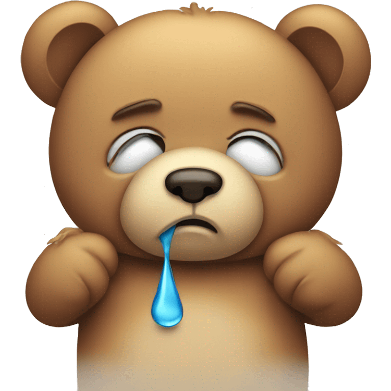 Sad teddy bear with tears  emoji