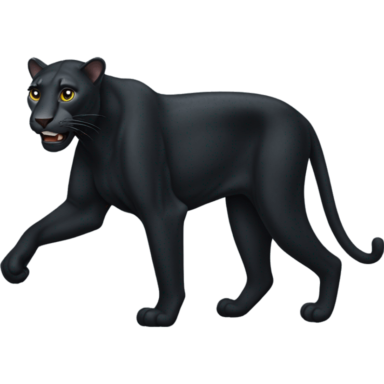 Black leopard walking with four legs emoji