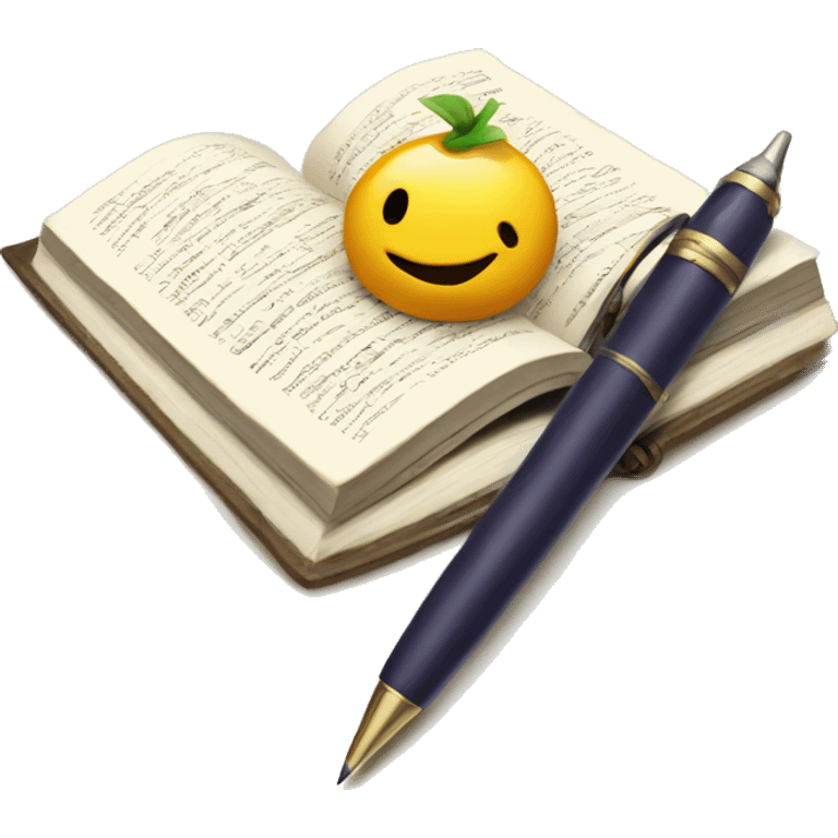 book with pen emoji