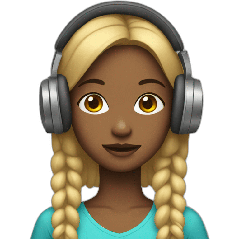 Girl in headphones emoji