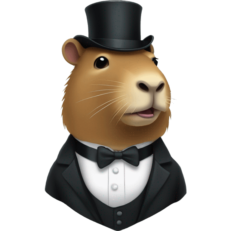 Capybara in a tuxedo with a monocle emoji