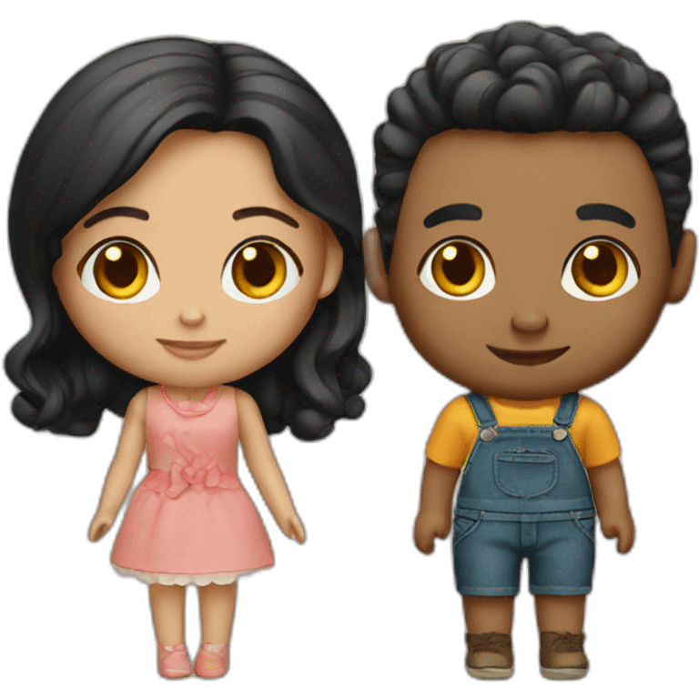 Cute couple dolls  emoji