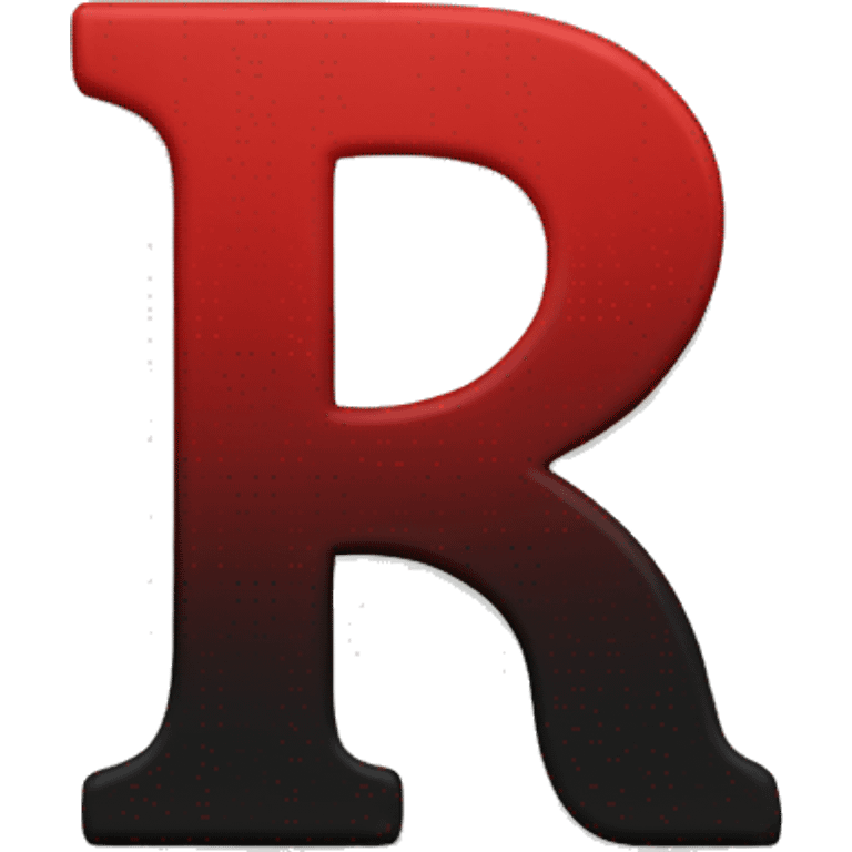 Letter-R-deep-red-and-black-colour emoji