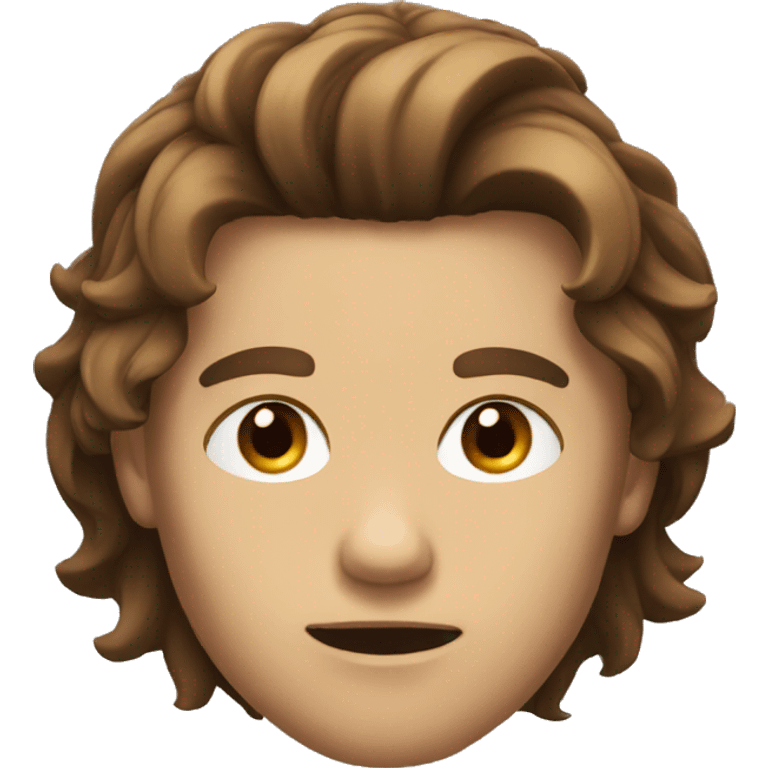 mean boy with brown long hair emoji