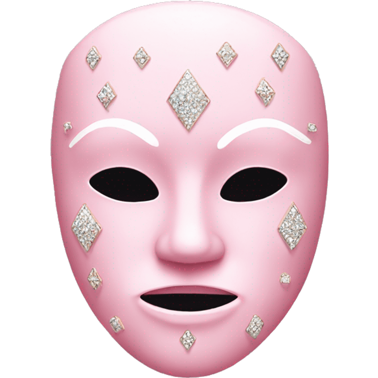 Pastel pink mask with pink and white diamonds  emoji