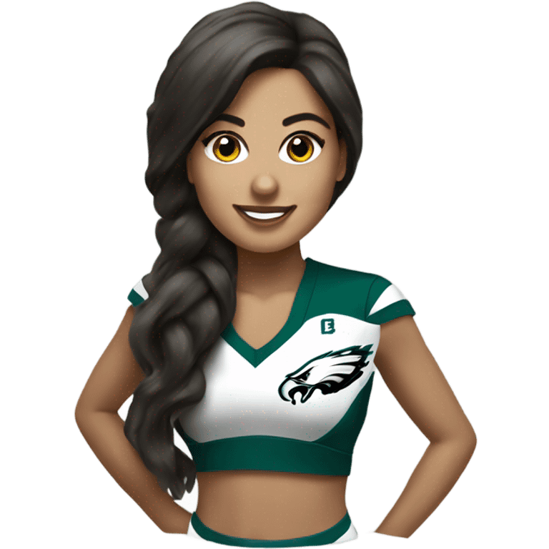 Philadelphia Eagles cheerleader brunette cheer emoji