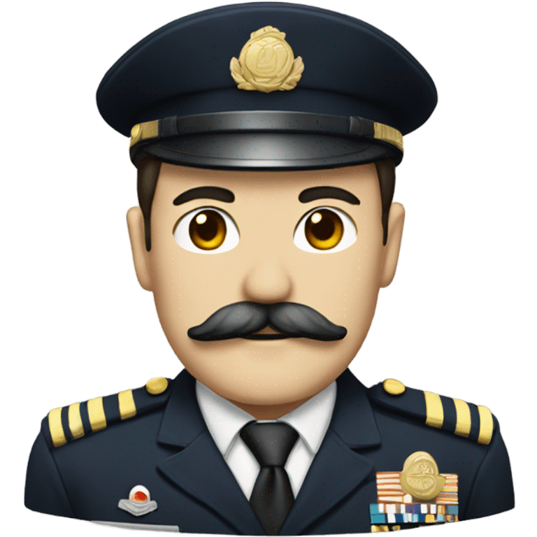 An officer with a Japanese mustache emoji