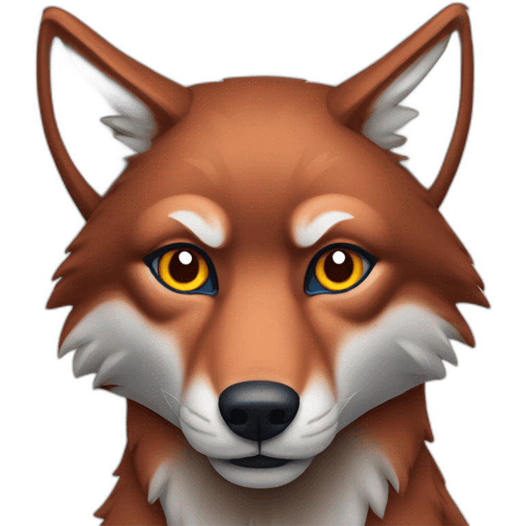 Red wolf with blue accent emoji