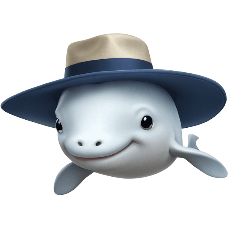 Beluga Whale with hat￼ emoji